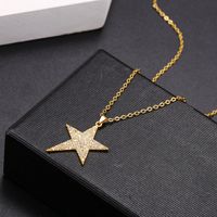 Exclusive For Cross-border Creative Style Five-pointed Star Zircon-laid Necklace European And American Jewelry 925 Silver Electroplated Clavicle Chain main image 4