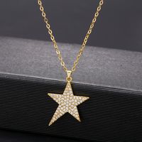 Exclusive For Cross-border Creative Style Five-pointed Star Zircon-laid Necklace European And American Jewelry 925 Silver Electroplated Clavicle Chain main image 5