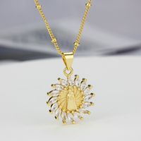 European And American Ins Simple Necklace Female Fashion Trendy Style Diamond Virgin Pendant Ornaments Golden Chain Necklace Wholesale main image 1