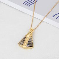 European And American New Inlaid Zirconium Virgin Necklace Men's And Women's Spot Direct Supply Simple Copper-plated Gold-style Religious Belief Pendant main image 3