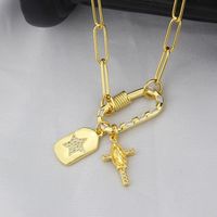 New Cross Tag Combination Necklace Fashion Simple Copper Inlaid Zirconium Clothing Chain main image 3