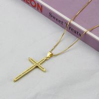 European And American Ins Religious Series Combination Necklace Female Copper-plated Gold Simple Cross Lock Mysterious Clavicle Chain Necklace main image 5