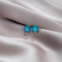 Korean Version Of Simple And Cute Small Blue Earrings Fashion Small Fresh Earrings Light Luxury Earrings main image 3