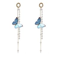 Jewelry Blue Transparent Bow Earrings Long Fashion Acrylic Earrings main image 6
