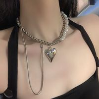 Tongfang Ornament Korean Style New Sweater Chain Shape Metal Heart Multi-layer Necklace Personality Punk Hip Hop Women main image 3