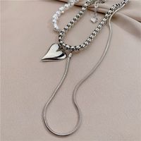 Tongfang Ornament Korean Style New Sweater Chain Shape Metal Heart Multi-layer Necklace Personality Punk Hip Hop Women main image 5