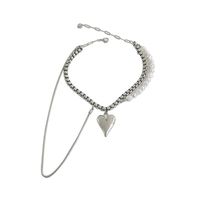 Tongfang Ornament Korean Style New Sweater Chain Shape Metal Heart Multi-layer Necklace Personality Punk Hip Hop Women main image 6