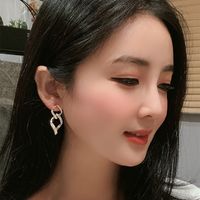 Tongfang Ornament Double-layer Atmospheric Geometric Diamond Rhinestone Earrings Exaggerated Western Style Earrings Slimming Long Earrings main image 5