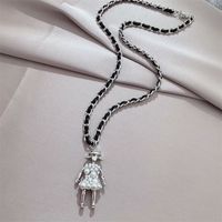 Persönlichkeit Mode Temperament Koreanische Einfache Halskette Perlen Anhänger Pullover Kette Trend main image 1