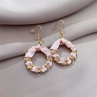 Fashion Ear Hook Korean Version Of Simple Cloth Round Earrings Generous Temperament Earrings main image 2