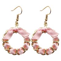 Fashion Ear Hook Korean Version Of Simple Cloth Round Earrings Generous Temperament Earrings main image 6