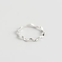 Japanese And Korean Style S925 Sterling Silver Ins Style Geometric Twisted Mobius Very Simple And Fine Little Finger Ring All-match Silver Ring Bracelet sku image 1