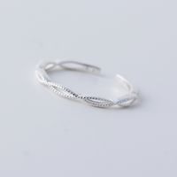 Simple Sterling Silver Ring S925 Korean Baroque Style Diamond Ring sku image 3