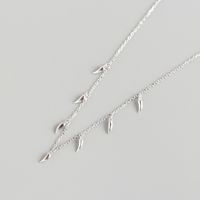 Yhn063 S925 Sterling Silver Small Pepper Stacked Clavicle Chain Necklace Silver Necklace sku image 1