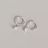 Yhe0127 Hot-selling S925 Sterling Silver Minimalist Circle Inlaid Zircon Earrings sku image 1