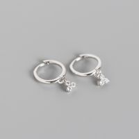 Yhe0149 S925 Sterling Silber Diamant-besetzte Geometrische Ohrringe Ohr Schnalle sku image 3