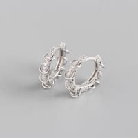 Yhe0242 Design Sense S925 Sterling Silver Diamond Ring Ear Buckle Silver Earrings sku image 1