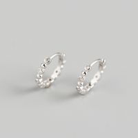 Yhe0174 S925 Sterling Silver Round Beads With Diamonds Earrings sku image 1