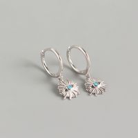 Yhe0208 S925 Sterling Silver Geometric Eyes Diamond Devil Eyes Earrings sku image 1