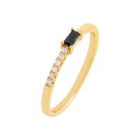 Explosion Style Rectangular Zircon Ring Simple Atmosphere Micro-inlaid Ring Copper Plated 18k Real Gold Cross-border Hot-selling Jewelry sku image 2