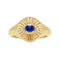 Hot-selling Ring Classic Devil's Eye Bracelet Copper Plated 18k Gold Sapphire Open Ring sku image 1