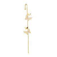 Cross-border Creative Piercing Jewelry Earrings Copper Inlaid Zircon Gold-plated Earrings Around Auricle Slash Ear Hanging sku image 27