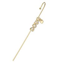 Cross-border Creative Piercing Jewelry Earrings Copper Inlaid Zircon Gold-plated Earrings Around Auricle Slash Ear Hanging sku image 12