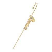 Cross-border Creative Piercing Jewelry Earrings Copper Inlaid Zircon Gold-plated Earrings Around Auricle Slash Ear Hanging sku image 14