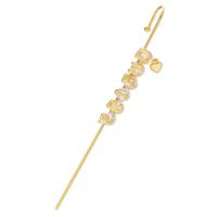 Cross-border Creative Piercing Jewelry Earrings Copper Inlaid Zircon Gold-plated Earrings Around Auricle Slash Ear Hanging sku image 19