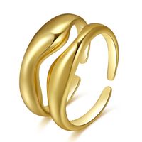Ins Internet Celebrity Bloggers With The Same Ring Copper-plated Real Gold Pairing Ring Popular New Ring In Europe And America sku image 2