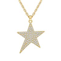 Exclusive For Cross-border Creative Style Five-pointed Star Zircon-laid Necklace European And American Jewelry 925 Silver Electroplated Clavicle Chain sku image 1