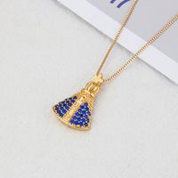 European And American New Inlaid Zirconium Virgin Necklace Men's And Women's Spot Direct Supply Simple Copper-plated Gold-style Religious Belief Pendant sku image 2