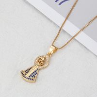 European And American New Inlaid Zirconium Virgin Necklace Men's And Women's Spot Direct Supply Simple Copper-plated Gold-style Religious Belief Pendant sku image 7