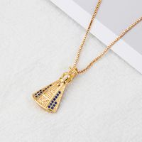 European And American New Inlaid Zirconium Virgin Necklace Men's And Women's Spot Direct Supply Simple Copper-plated Gold-style Religious Belief Pendant sku image 5