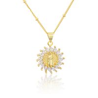 European And American Ins Simple Necklace Female Fashion Trendy Style Diamond Virgin Pendant Ornaments Golden Chain Necklace Wholesale sku image 1