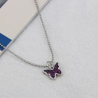New Diy Combination Necklace Butterfly Rainbow Letters Copper Zircon Clavicle Chain sku image 4