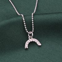 Nouveau Collier Combiné Bricolage Papillon Lettres Arc-en-ciel Chaîne De Clavicule En Cuivre Zircon sku image 1