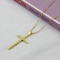 European And American Ins Religious Series Combination Necklace Female Copper-plated Gold Simple Cross Lock Mysterious Clavicle Chain Necklace sku image 3