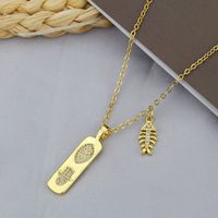 New Tag Necklace Fashion Gold-plated Copper Inlaid Zirconium Lightning Fish Bone Accessories Pendant sku image 1