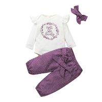 Modebuchstaben Weibliches Baby Langarmhose 3-teilige Babykleidung Großhandel sku image 1