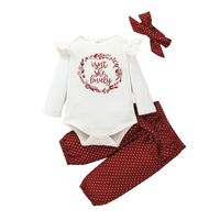 Fashion Letters Female Baby Long-sleeved Trousers 3-piece Baby Clothes Wholesale sku image 20