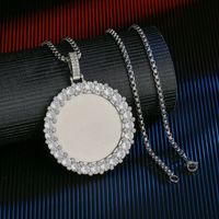 Wholesale Jewelrye Round Big Round Zircon Copper Pendant Necklace Nihaojewelry sku image 3