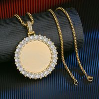 Wholesale Jewelrye Round Big Round Zircon Copper Pendant Necklace Nihaojewelry sku image 4