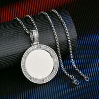Wholesale Jewelry Round Micro-inlaid Square Zircon Copper Necklace Nihaojewelry sku image 1