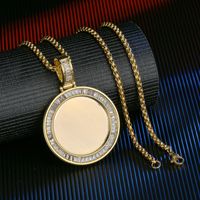 Wholesale Jewelry Round Micro-inlaid Square Zircon Copper Necklace Nihaojewelry sku image 4