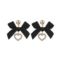 Pendientes De Diamantes De Bowknot De Cinta Negra Coreana Pendientes De Diseño De Nuevos Pendientes De Moda main image 6