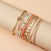 Rice Beads Knotted Hollow Heart 6-piece Bracelet New Fashion Retro Adjustable Bracelet main image 3