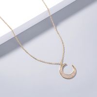 European And American Hot Selling Ins Style Necklace Simple Classic Moon Pendant Copper Zircon Clavicle Chain Accessories main image 4