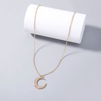 European And American Hot Selling Ins Style Necklace Simple Classic Moon Pendant Copper Zircon Clavicle Chain Accessories main image 5