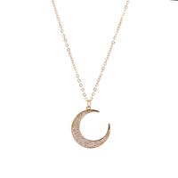 European And American Hot Selling Ins Style Necklace Simple Classic Moon Pendant Copper Zircon Clavicle Chain Accessories main image 6